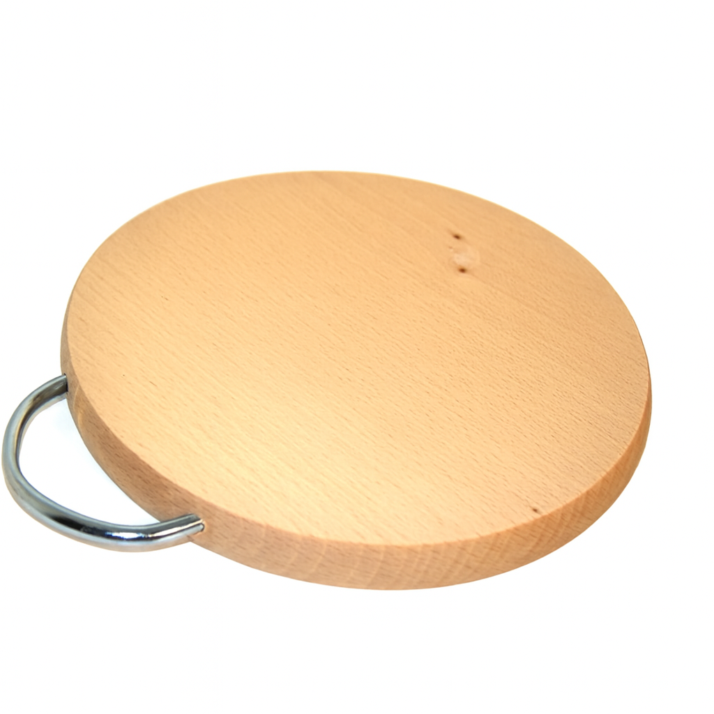 Ronde snijplank met handvat 22 cm | houten serveerplank | keukenplank | ronde snij- en serveerschaal