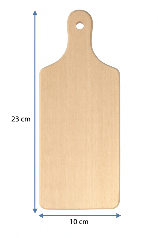 Klassieke houten keukensnijplank met afmetingen 10x23 cm, gemaakt van natuurlijk beukenhout, ideaal voor het snijden en serveren van gerechten – Jongens van de Ranch / Ranch Boys