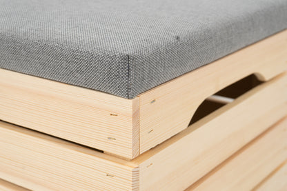Pufa skrzynia otwierana naturalna sosna 60x40x35 cm – ławka ze schowkiem