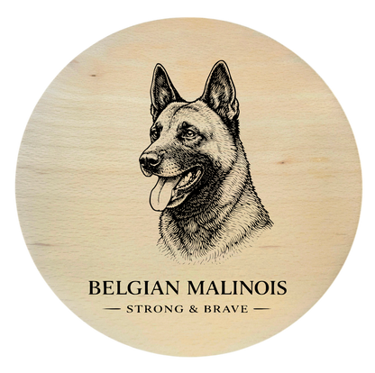 deska drewniana z grawerem owczarek belgijski