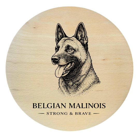 deska drewniana z grawerem owczarek belgijski