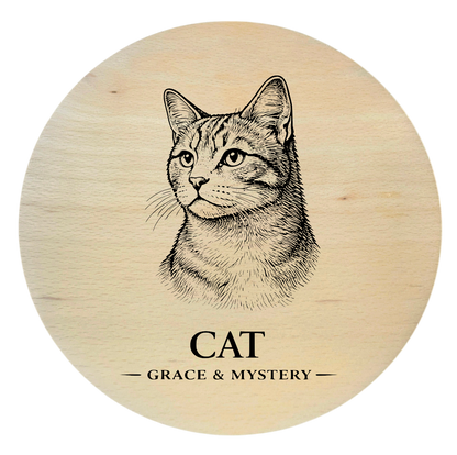 deska drewniana z kotem grawer kot domowy