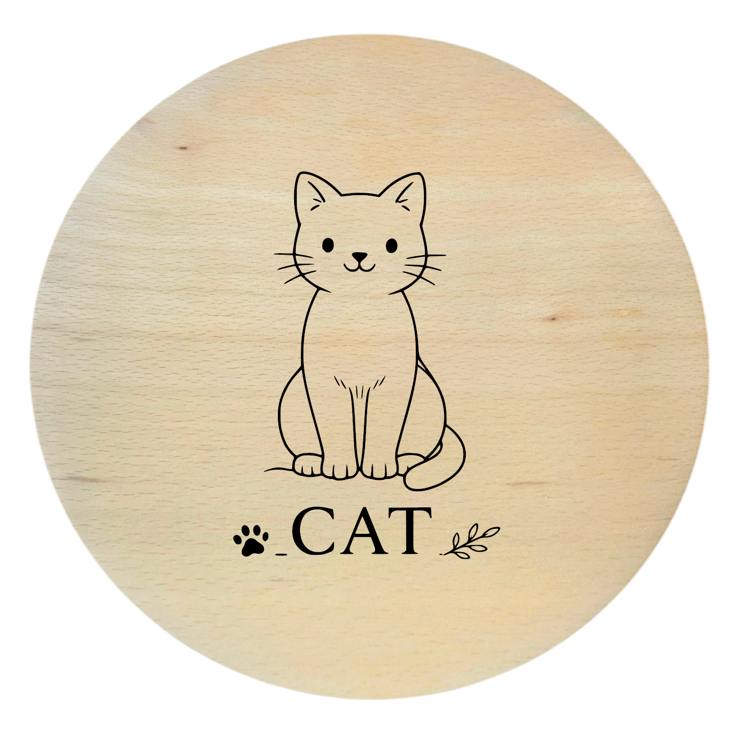 drewniana deska bukowa z grawerem kotka deska dla dzieci 20 cm