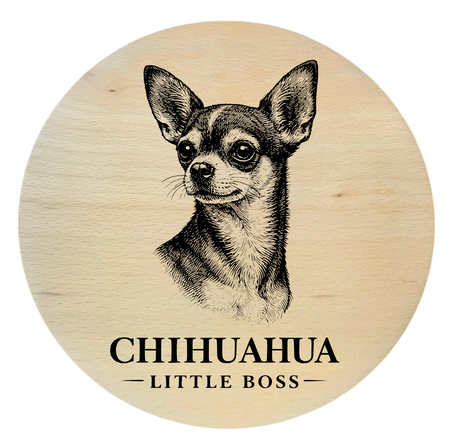 deska drewniana z psem Chihuahua grawer