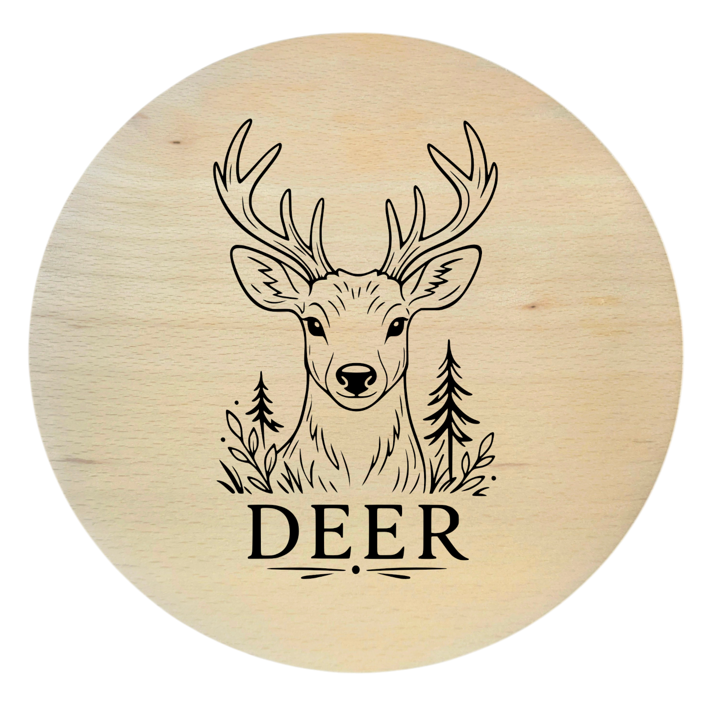 drewniana deska bukowa z grawerem jelenia rustykalna deska 20 cm