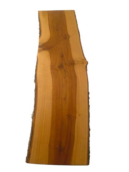 Deska z jabłoni | Deska z drewna jabłoniowego – unikatowa, olejowana, okorowana, naturalna, idealna do kuchni i serwowania