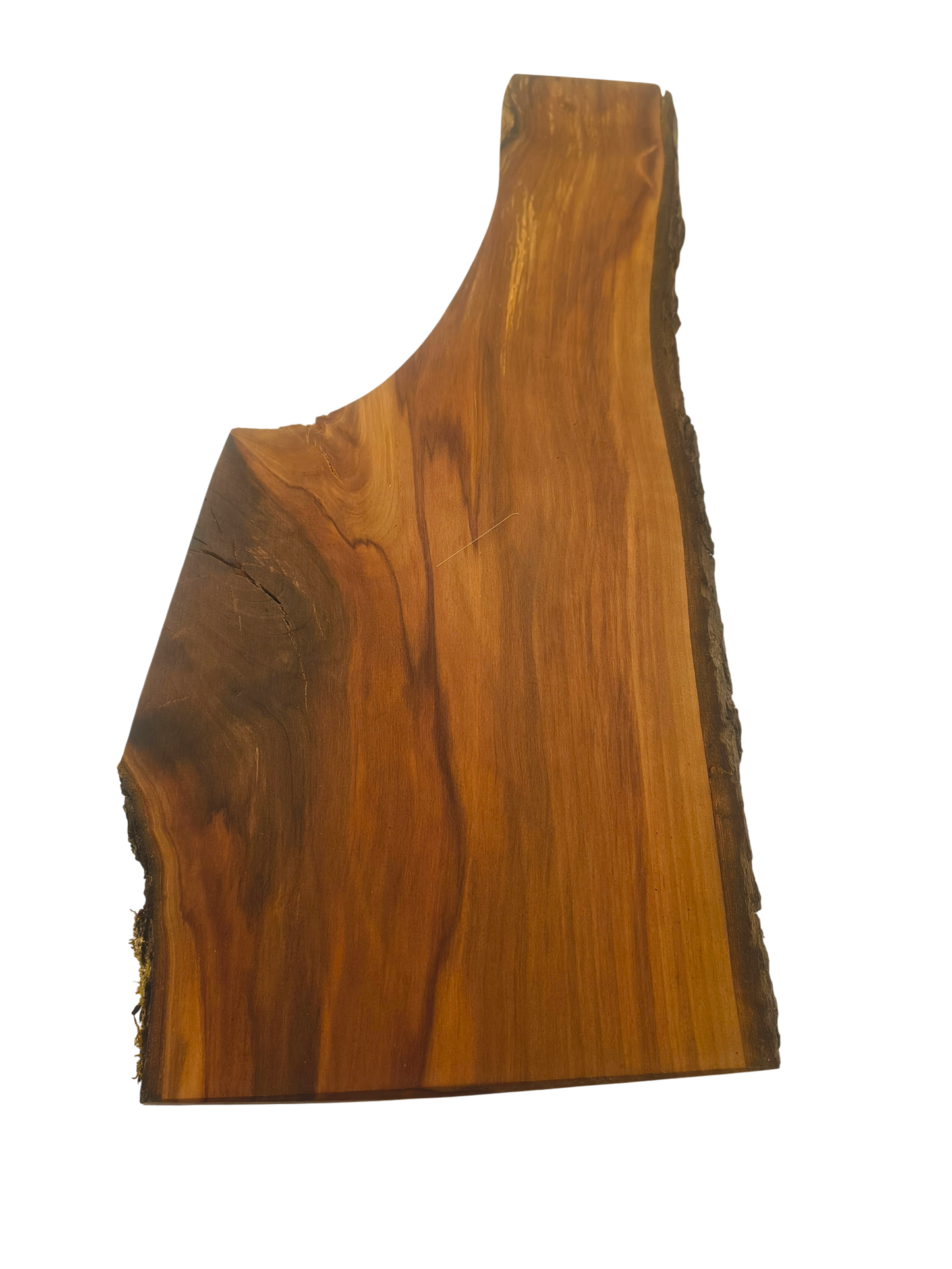 Deska z jabłoni | Deska z drewna jabłoniowego – unikatowa, olejowana, okorowana, naturalna, idealna do kuchni i serwowania