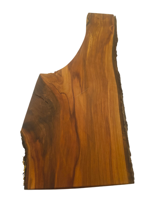 Deska z jabłoni | Deska z drewna jabłoniowego – unikatowa, olejowana, okorowana, naturalna, idealna do kuchni i serwowania