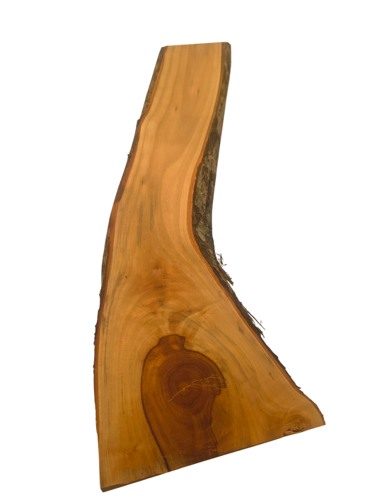 Deska z jabłoni | Deska z drewna jabłoniowego – unikatowa, olejowana, okorowana, naturalna, idealna do kuchni i serwowania