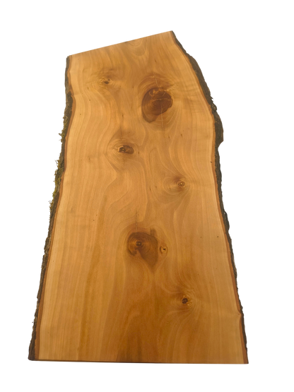 Deska z jabłoni | Deska z drewna jabłoniowego – unikatowa, olejowana, okorowana, naturalna, idealna do kuchni i serwowania