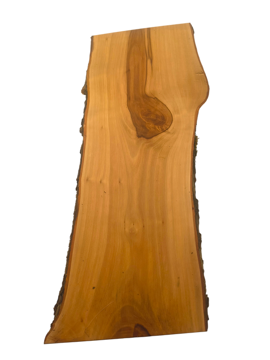 Deska z jabłoni | Deska z drewna jabłoniowego – unikatowa, olejowana, okorowana, naturalna, idealna do kuchni i serwowania