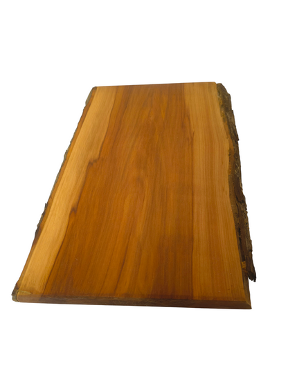 Deska z jabłoni | Deska z drewna jabłoniowego – unikatowa, olejowana, okorowana, naturalna, idealna do kuchni i serwowania