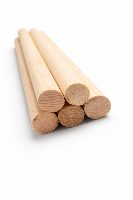 Drewniane kije okrągłe z naturalnego drewna sosnowego – kijek drewniany do rękodzieła i makramy
