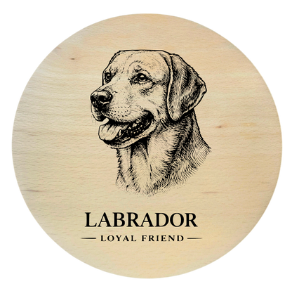 deska drewniana z psem labrador grawer