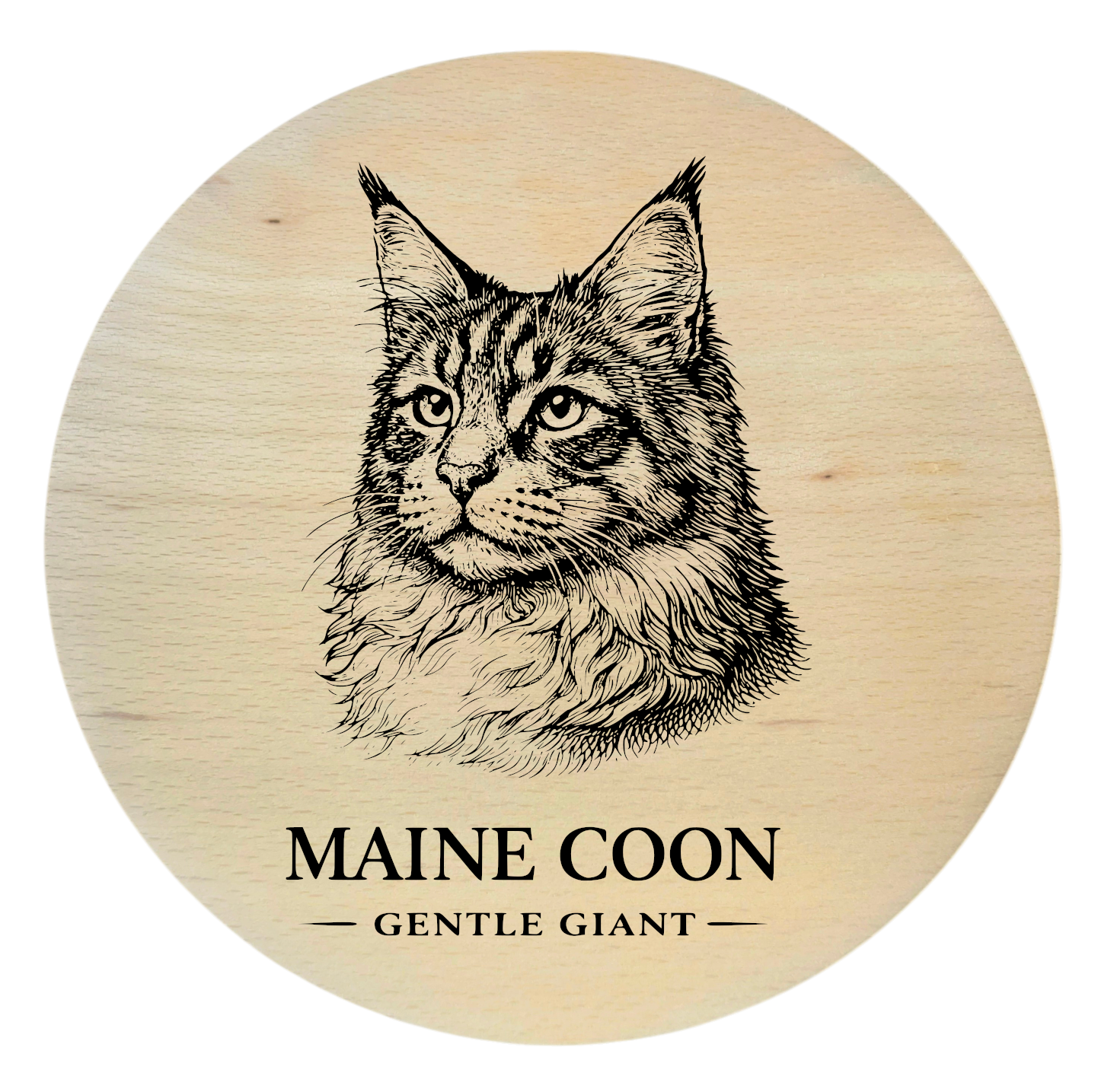 deska drewniana z kotem Maine Coon grawer