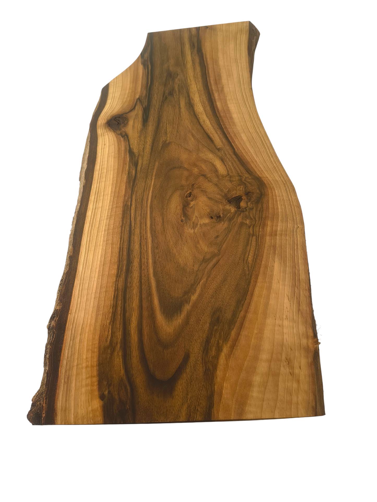 Deska z orzecha | Deska z drewna orzecha włoskiego – unikatowa, olejowana, okorowana, naturalna, idealna do kuchni i serwowania