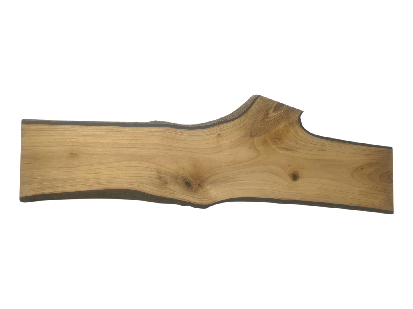 Plank van walnotenhout – uniek, geolied, met natuurlijke schorsrand