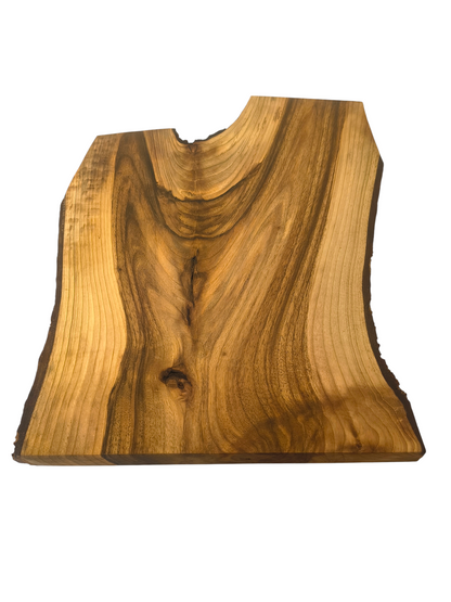 Deska z orzecha | Deska z drewna orzecha włoskiego – unikatowa, olejowana, okorowana, naturalna, idealna do kuchni i serwowania