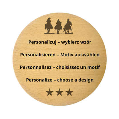 Personalizowana deska bukowa okrągła 25 cm – psy i koty - zaprojektuj sam