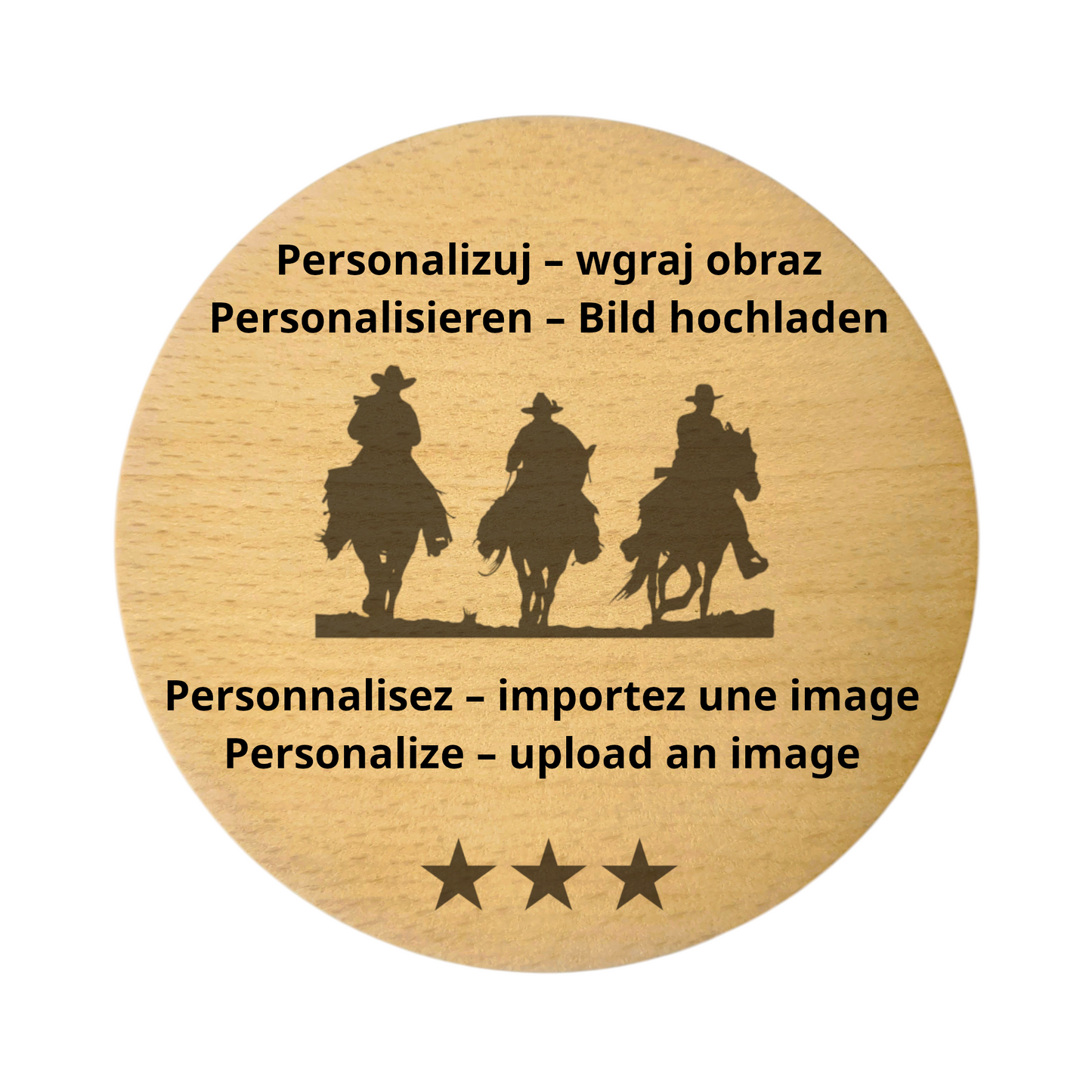 Personalizowana deska bukowa okrągła 25 cm – wgraj swoje zdjęcie - zaprojektuj sam