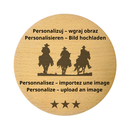 Personalizowana deska bukowa okrągła 25 cm – wgraj swoje zdjęcie - zaprojektuj sam