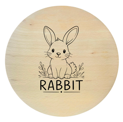 drewniana deska bukowa z grawerem króliczka deska dla dzieci 20 cm