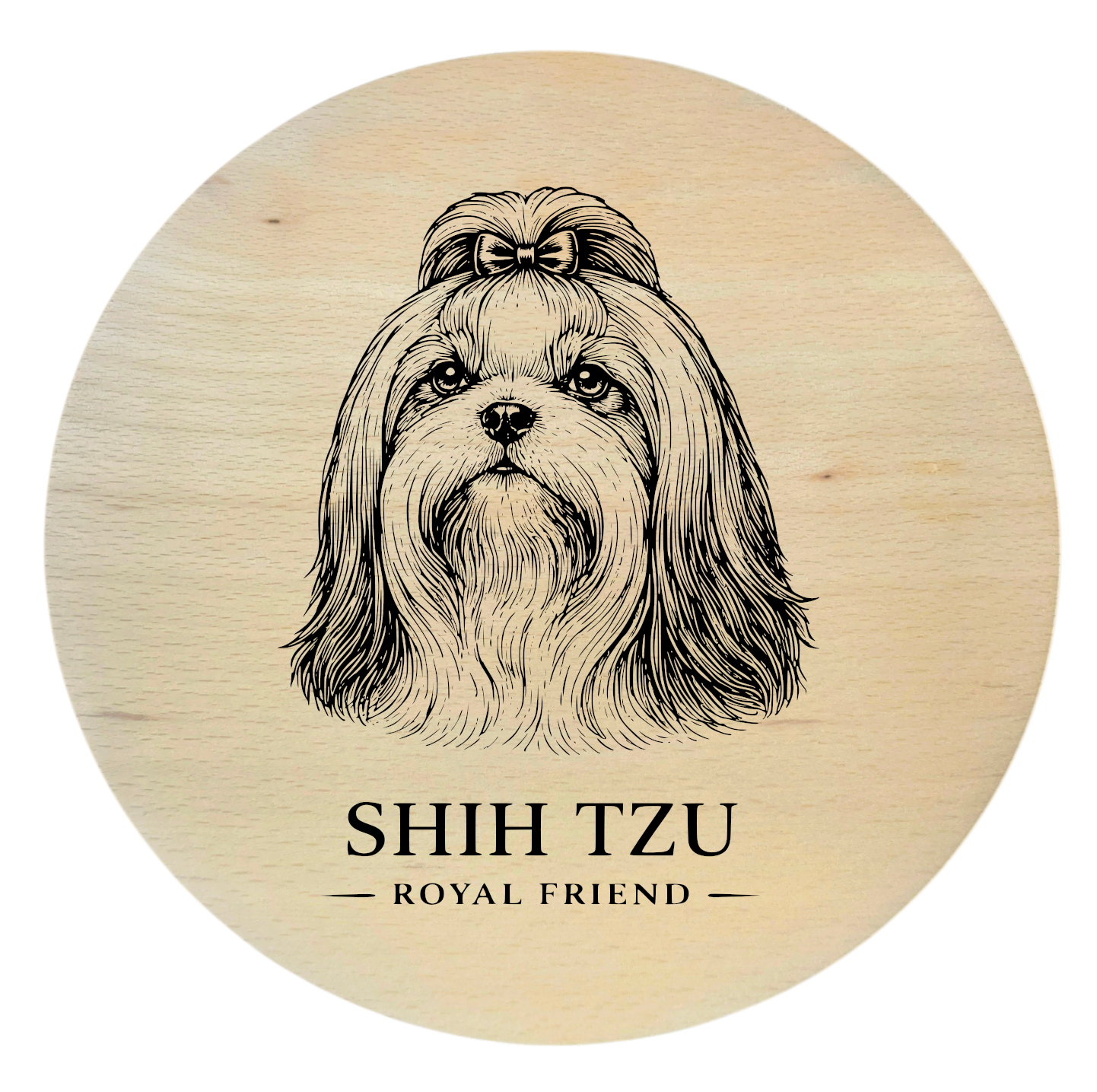 deska drewniana z psem shih tzu grawer