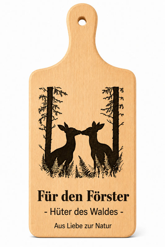 Planche de hêtre personnalisée avec gravure de la nature forestière – choisissez le modèle (Modèle 5)