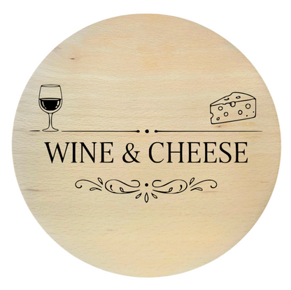 Holzbrett Buche wine and cheese mit Gravur Brett für Servieren Käse 20 cm